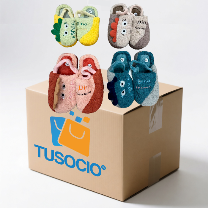 Caja 48 piezas de Chanclas para invierno dinosaurios