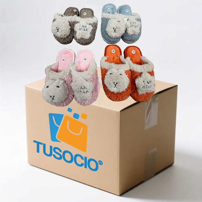 Caja 48 piezas de Chanclas para invierno oso y estrella