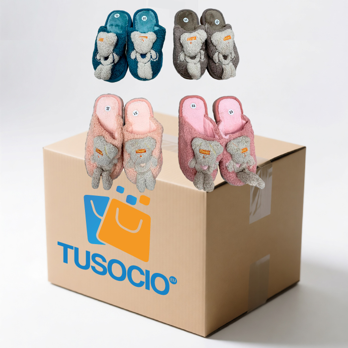 Caja 48 piezas de Chanclas para invierno osos