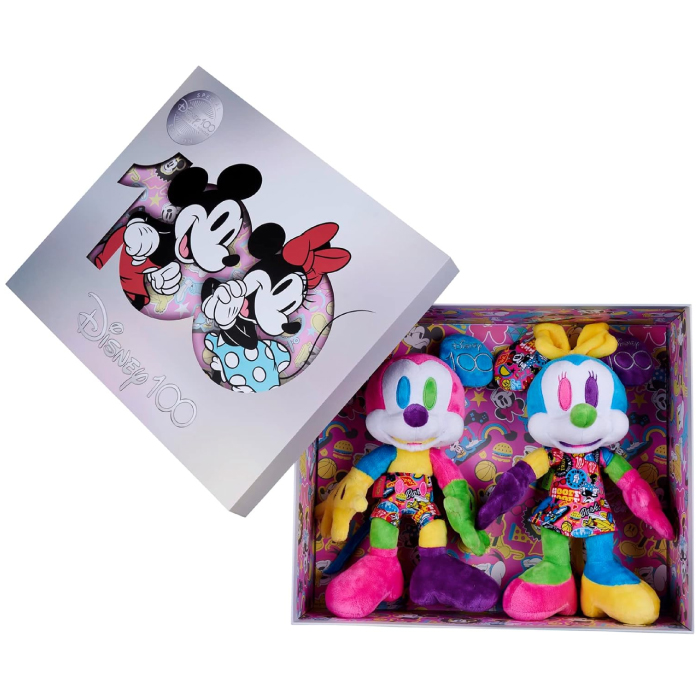 100 A&ntilde;os Disney Mickey y Minnie Mouse, Peluches 33 cm